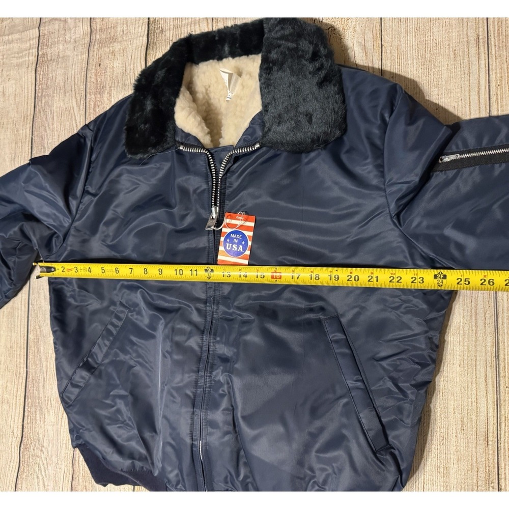 Vtg NWT Wear Guard Eastern Uniforms NEW Fleece Inside Blue Nylon Out Sz L Tub7 - Picture 3 of 8